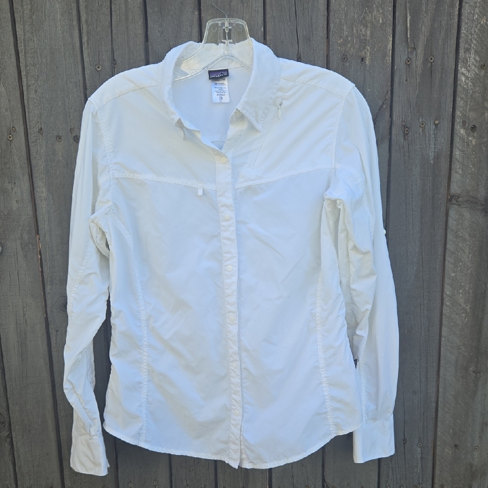 Patagonia White Long Sleeve Button-Down Shirt